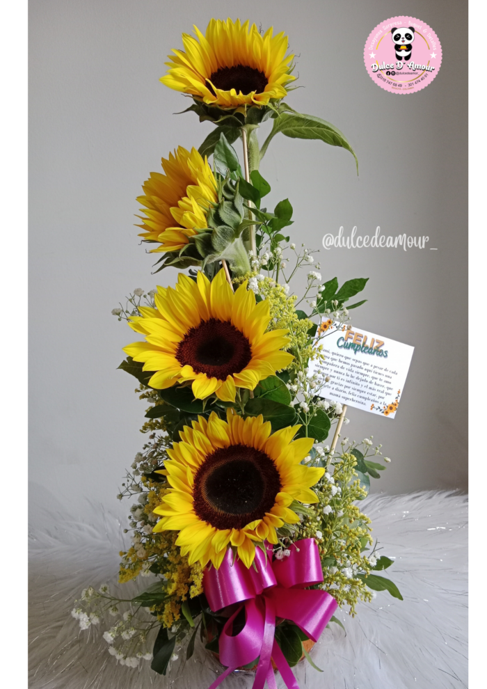 Detalle floral bouquet de girasoles